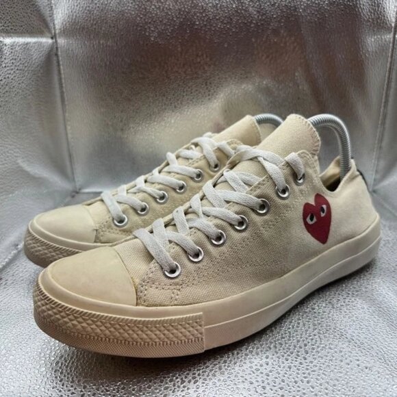 Size M9/W11 Converse Chuck 70 Comme des Garçons Unisex Beige Low Top Sneakers - Picture 4 of 9